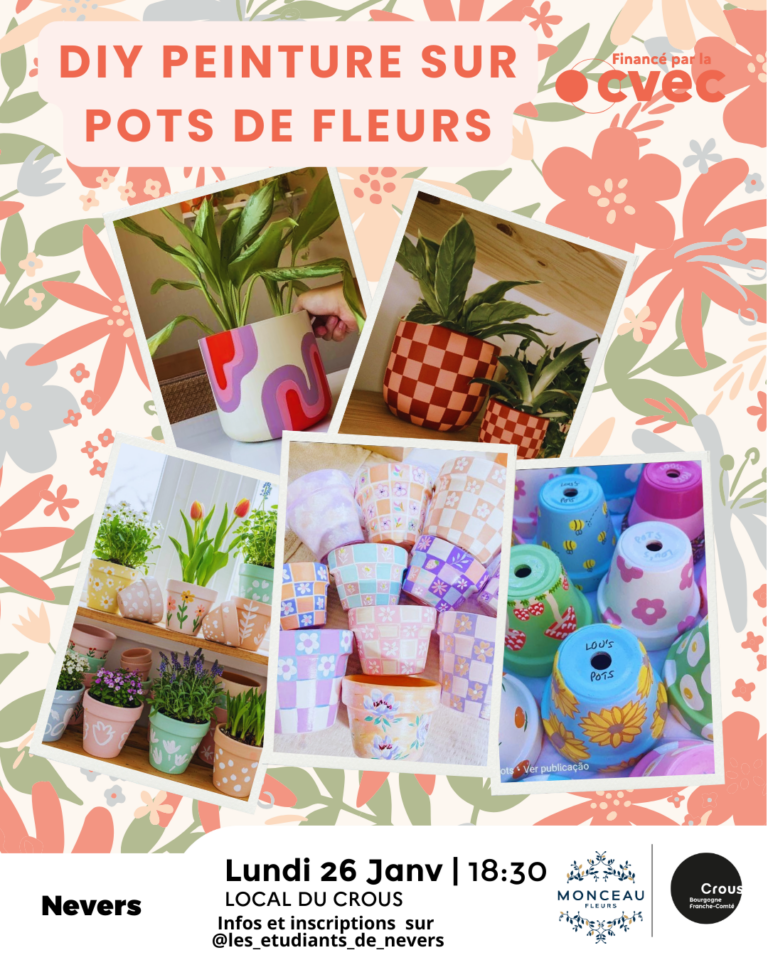 Affiche DIY peinture sur pots de fleurs <span></span>